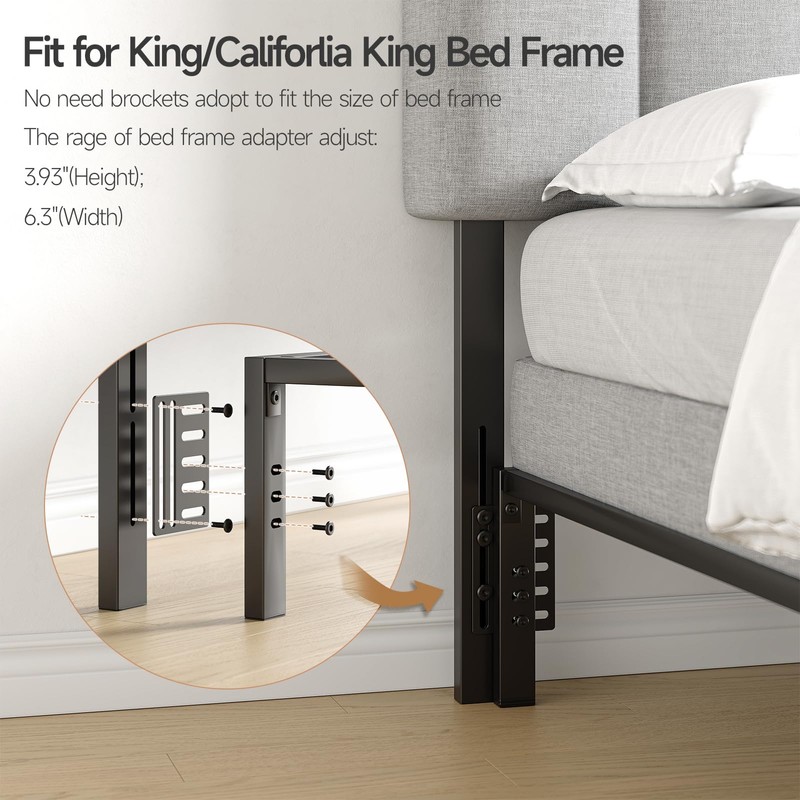 ONBRILL Adjustable Headboard for King/California King Size Bed Frame, Linen