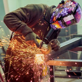 Welding Helmet Auto Darkening Protective Welder Helmet, Electric Welding Grinding Helmet with Head Band Full Protection for Face Head Neck, Adjustable Arc TIG MIG Welding Helmet Large Lens Joker