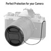 2 Pack 62mm Lens Cap with Cleaning Cloth and Rope