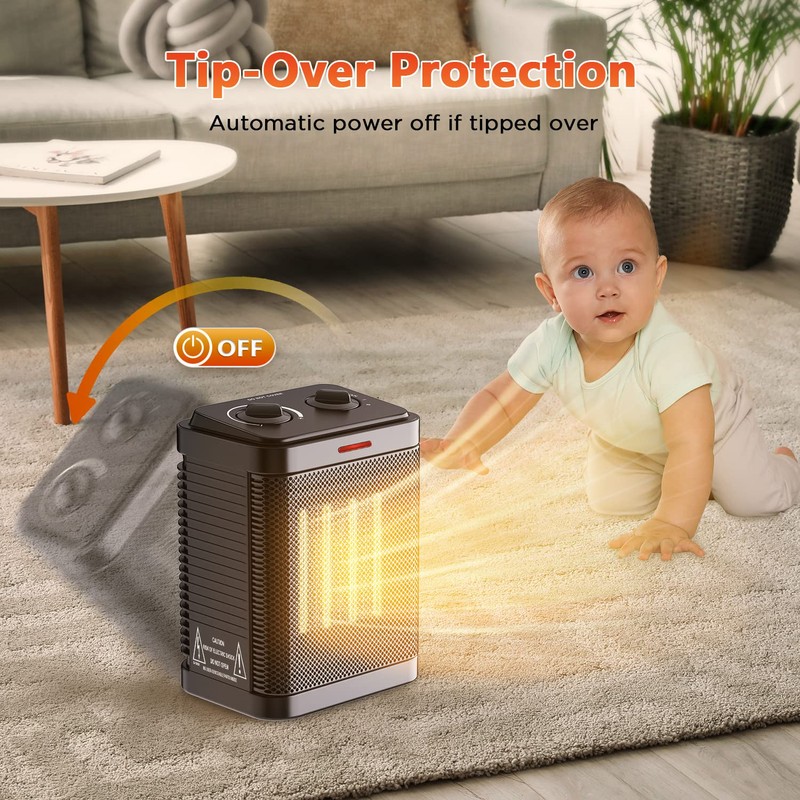 Space Heater for Indoor Use, 1500W Portable Electric Ceramic Heater,