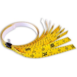 Floor Tape – Adhesive Backed – 2 Inch Wide X 75 Foot Long – Vertical Up – Fractional – 1” Grads – Yellow – 12 Pieces