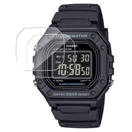 【2 Pack】CASIO Watch W-218H Film Shock Absorption Explosion-proof Protective Film【HVUYAL】TPU Made・No Lifted Edges・High Transmittance・Ultra Thin・Anti-Fingerprint・Clear & High Definition・Easy