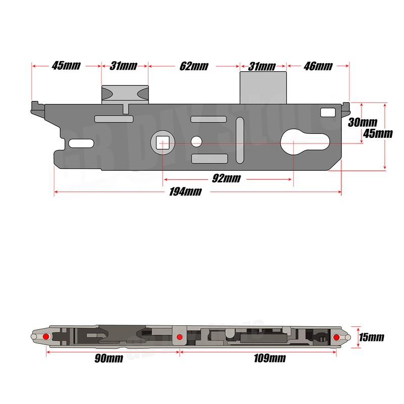 Fuhr 856 Replacement Door Lock Gearbox Centre Case 30mm Backset