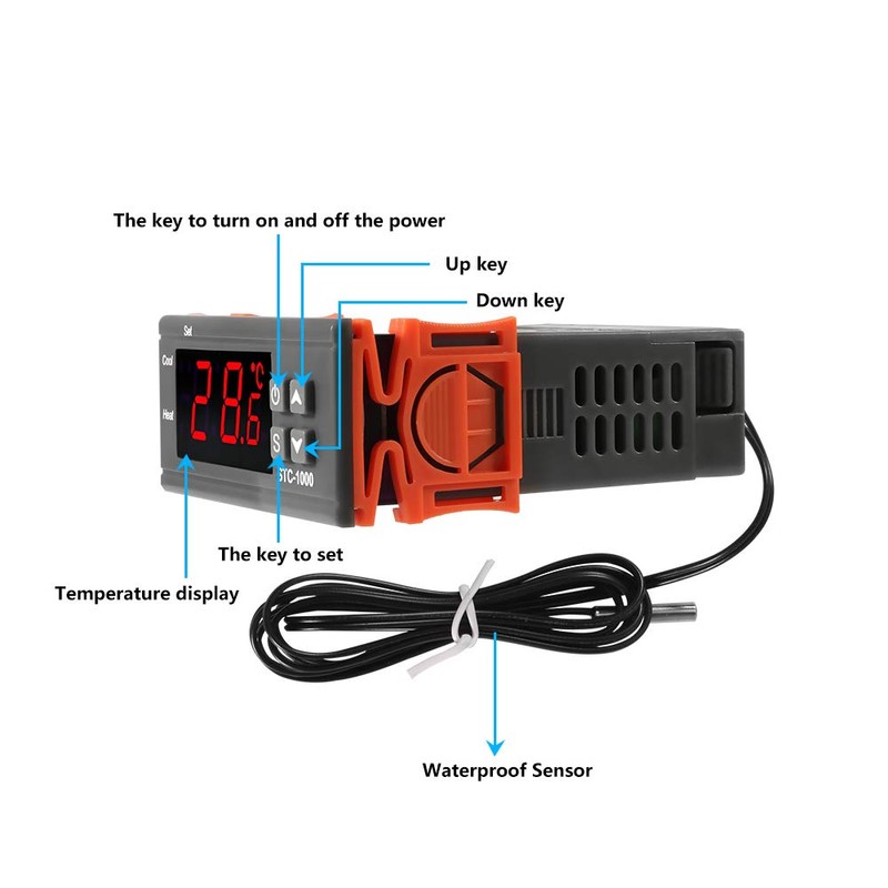 Dorhea STC-1000 10A DC 12V Digital LED Temperature Controller Cooling