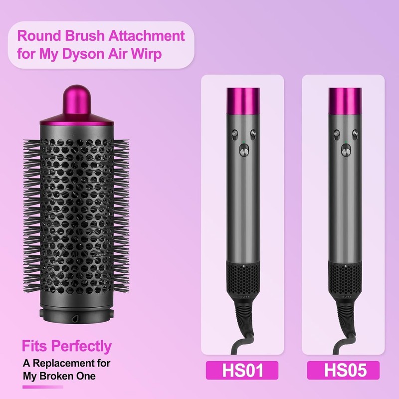 SWAZVAC Round Volumizing Brush Attachment for Airwrap, Oval Shape, Rose