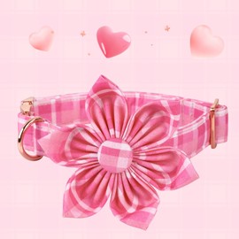 Lionheart Glory Dog Collar, Pink Dog Collar with Flower, Cute Floral Pattern Pet Collar Adjustable Dog Collar for Small Dogs
