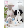 King Cole Knitting Pattern Toys Sheep & Collie Dog Soft