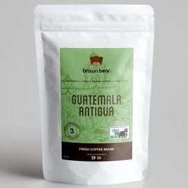 Guatemala Antigua Coffee Beans 227g - Medium Roast - Strength 3 - Brown Bear Guatemalan Coffee - For All Coffee Machines - Donation to Free The Bears