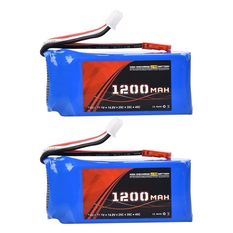 ENGPOW 7.4V 1200mAh 30C JST Plug Rechargeable LiPo Battery for