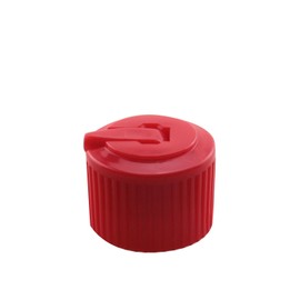 JCBIZ - Tapón de botella abrasiva de plástico rojo de 24 dientes, 24 dientes, 410 puntas, dispensador de diluyente, reutilizable, tapa superior abatible para champú, loción hidratante de reemplazo