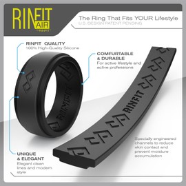 Rinfit Silicone Rings for Men - Mens Silicone Wedding Bands - Infinity Ring with 2 Layers - Rubber Wedding Rings for Men - RinfitAir Collection - Orange & Army Green, Size 13