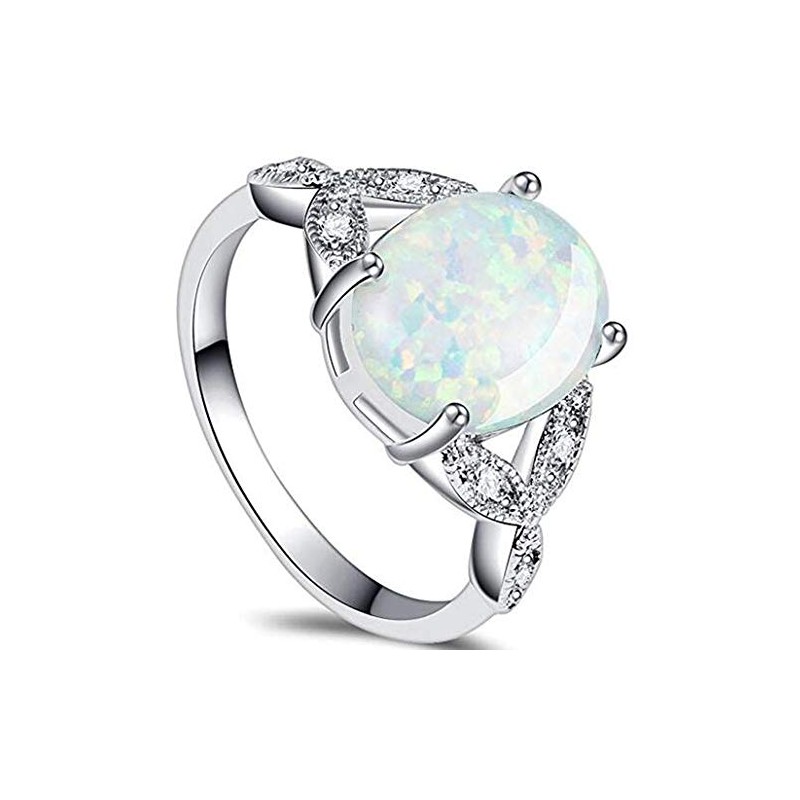 Stainless Steel Fire Opal Wedding Engagement Solitaire Proposal Cocktail Party