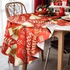 Round Christmas Table Cloth Wipe Clean Tablecloths Rectangular Water Resistant