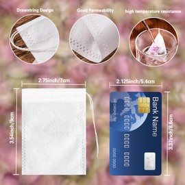 500 PCS Empty Tea Bags for Loose Leaf Tea Disposable Tea Bags Drawstring Tea Filter Bags for Coffee Spices and Herbs Tea Brewing Accessories(3.54 x 2.75 inch)