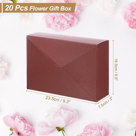 PATIKIL Paper Flower Gift Bags, 20 Pcs Paper Bouquet Flower Envelope Gift Bag with Handle Small Folding Envelope Box for Florist Wedding Party Birthdays