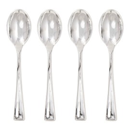 Creative Converting Plastic Spoons, One Size, Metallic