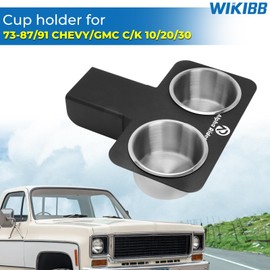 WIKIBB Truck Water Cup Drink Holder for 73-87/91 Chevy/GMC C/K 10/20/30, Removable Aluminium Cup Holder for Chevy Truck Center Console Stainless Steels, Black