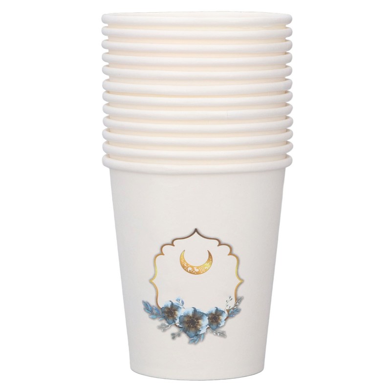 48Pcs Eid Mubarak Paper Cups Eid Mubarak Style Disposable Sturdy