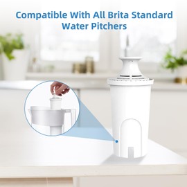 Replacement Filter for Brita Pitchers & Dispensers,Compatible with Brita Classic 35557, Ob03,Mavea 107007and More,NSF Certified Pitcher Water Filter(Pack of 4)