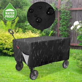 URFEDA Abdeckung für Bollerwagen,Outdoor Faltbare Wagon-Abdeckung, 600D Oxford Gewebe Transportkarre Abdeckung Wasserdicht, Winddicht, Sonnenschutz Schutzhülle für Handwagen, Gartenwagen-Abdeckung