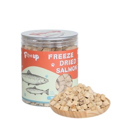 PAWUP Freeze Dried Salmon Dog Treats, Human Grade Raw Single Ingredient Food Topper, Healthy Training Treats for Dogs, Cats, 3.8 oz