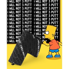 BIG TEETH Golf Putter Cover Blade Putter Headcover Red Club Protector Magnetic Bar Closure I Will NOT 3 PUTT Putter Cover