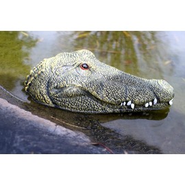 LB H&F Pond figure crocodile head floating animal alligator decorative garden figure 24 x 12 cm animal figure garden pond mini pond green PO (crocodile)