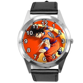 TAPORT Black Leather Round Watch for Anime Fighters Fans