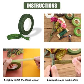 LEBQ Pack of 3 Florist Trunk Ribbon 1/2 Inch by 90 Feet (Multi-Colour)