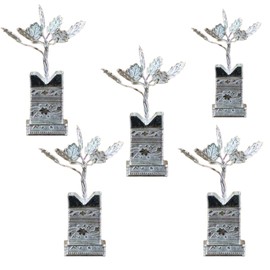 Pack of 20 Decorative Silver Plated Tulsi Plant 4 Inches | Silver Plated Brindavan for Puja Home Temple Decor Wedding Return Gift