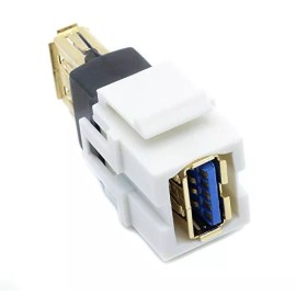 RiteAV White USB 3.0 Keystone Jack A-A Female-Female