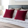 YCOLL Wine Red Pillow Covers 18x18 Set of 2 Velvet