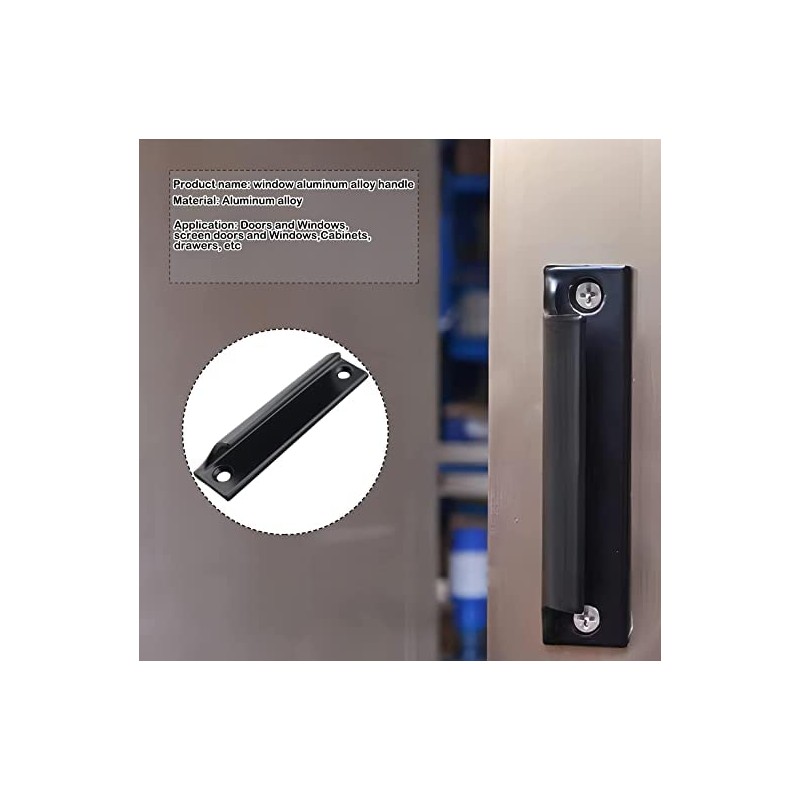 Taicols 2 Pcs Sliding Door Handles, Aluminum Alloy Curved Handle