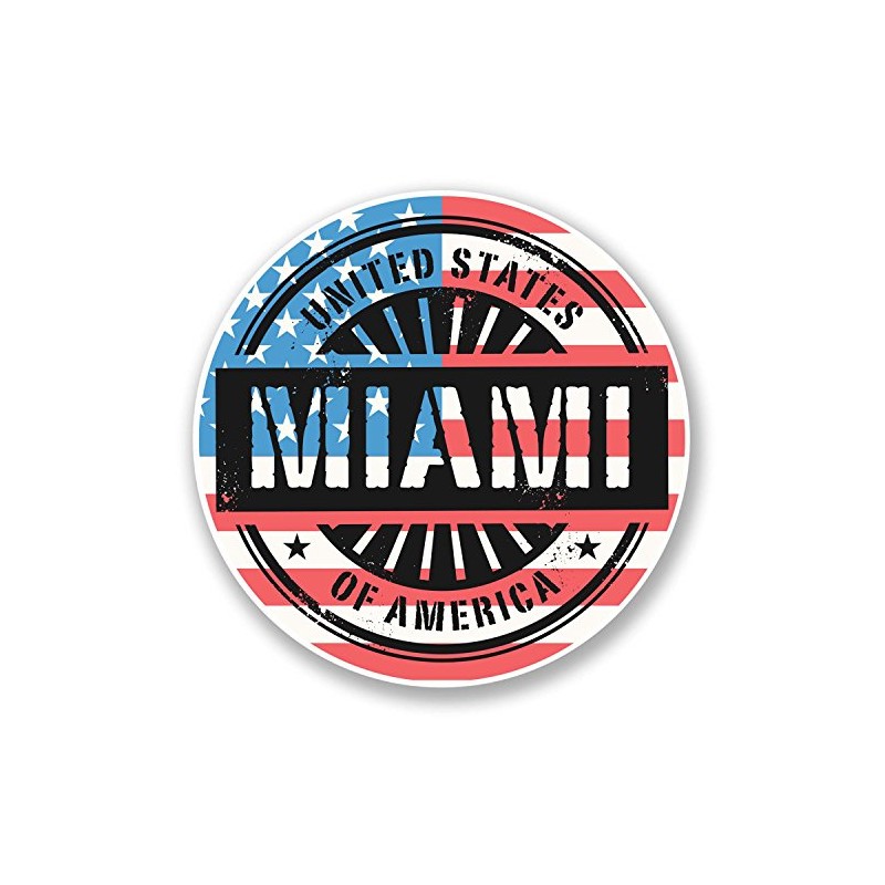 2 x 10cm Miami Florida USA Vinyl Sticker Travel Luggage