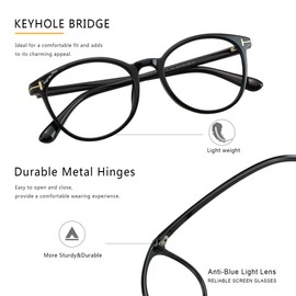 LAMBBAA Blue Light Blocking Glasses 3 Pack Round Frame Computer Gaming Eyewear for Men Women Anti Eyestrain & Glare Lightweight Eyeglasses(Black+Tortoise+Beige)