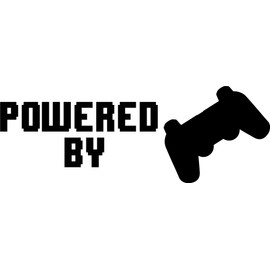 Powered by Gaming P Vinyl Decal Sticker for Car/Window/Wall (Black Gloss)