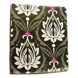 Carolina Pad Studio C Fashionista Collection 1 Inch O-Ring Vinyl Binder with Pockets (White Flower Buds, 10 Inches x 11.5 Inches)