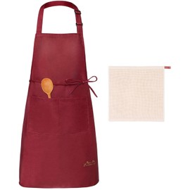 Viedouce 2-Pack of Waterproof Cooking Aprons with Pockets, Adjustable Kitchen and BBQ Aprons