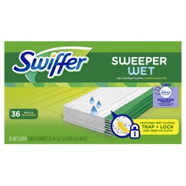 Swiffer Sweeper Wet Mopping Cloth Multi Surface Refills, Febreze Lavender Scent, 36 Ct (Pack of 1)