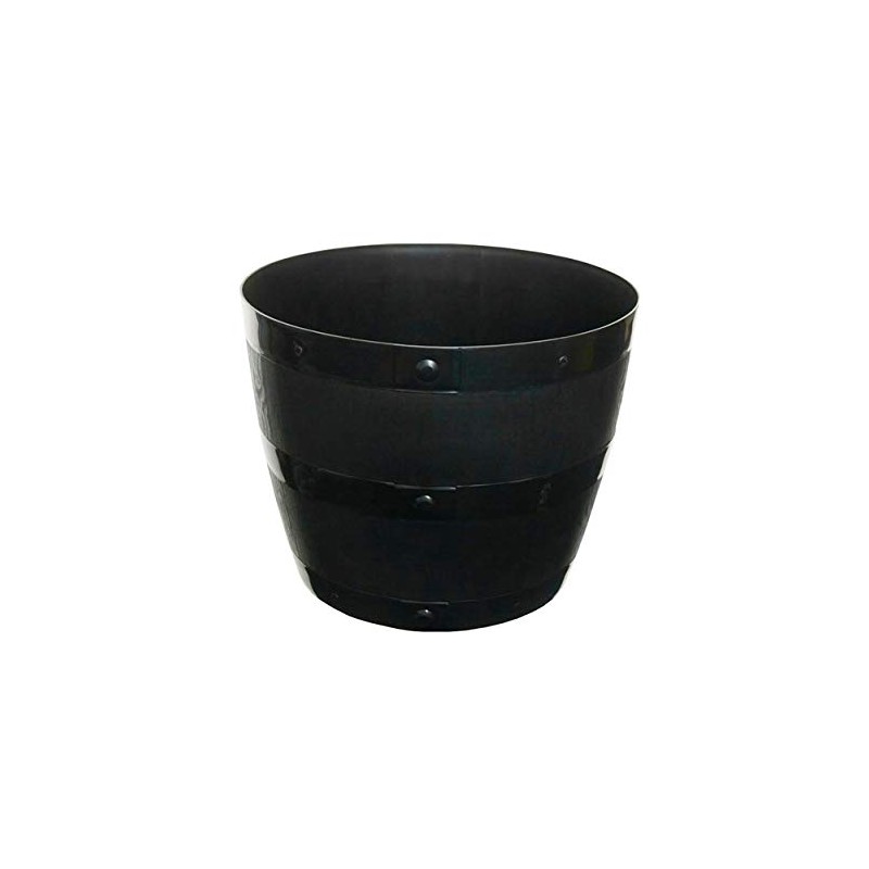 Whitefurze G0834BL 34cm Barrel Planter - Black