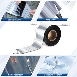 Frienda 2 Rolls Flashing Tape Waterproof Patch Seal Tape 4 Inches x 32 Feet Self Adhesive Roof Tape for Roof Window Doors Panels Repair