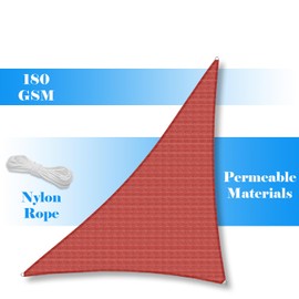 Awnpro 9' x 13' x 15.8' Triangle Shade Sail Awning for Outdoor Patio, Garden and Backyard Sun Protection Awnings Red