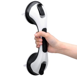 TAILI Grab Rails for Bathroom, 31 CM Shower Handles Suction, MAX 109 KG Safety Shower Grab Bars, Strong Hand Rails for Elderly, Senior, Disabled, No-Drill Handrail Waterproof Disability Aids - Black