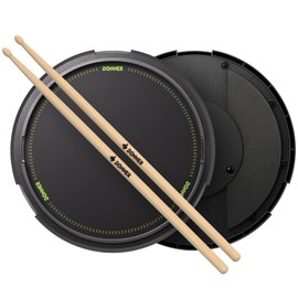 Drum Practice Pad 12 Inches, Donner Quiet Drum Pad with Removable Snare Simulation Built-in 800 Steel Balls, Drum Sticks, 40 Standard Rudiments(Black)