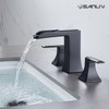 Black Waterfall Bathroom Faucet, Sanliv 3-Piece Widespread Bathroom Faucet for