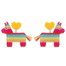 Cinco De Mayo Earrings for Women Girls Funny Fiesta Earrings Colorful Chili Pepper Piñata Sombrero Rainbow Horse Hat Mexican Festival Carnivals Holiday Jewelry Gifts-B