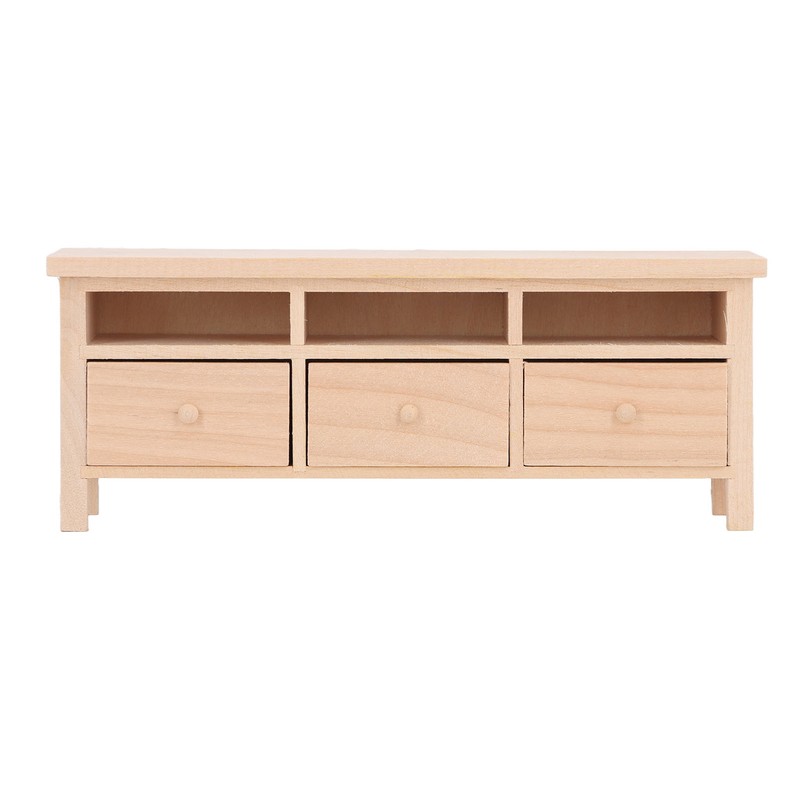 Miniature TV Cabinet Simulation Drawers Design Decorative Wooden Furniture Model