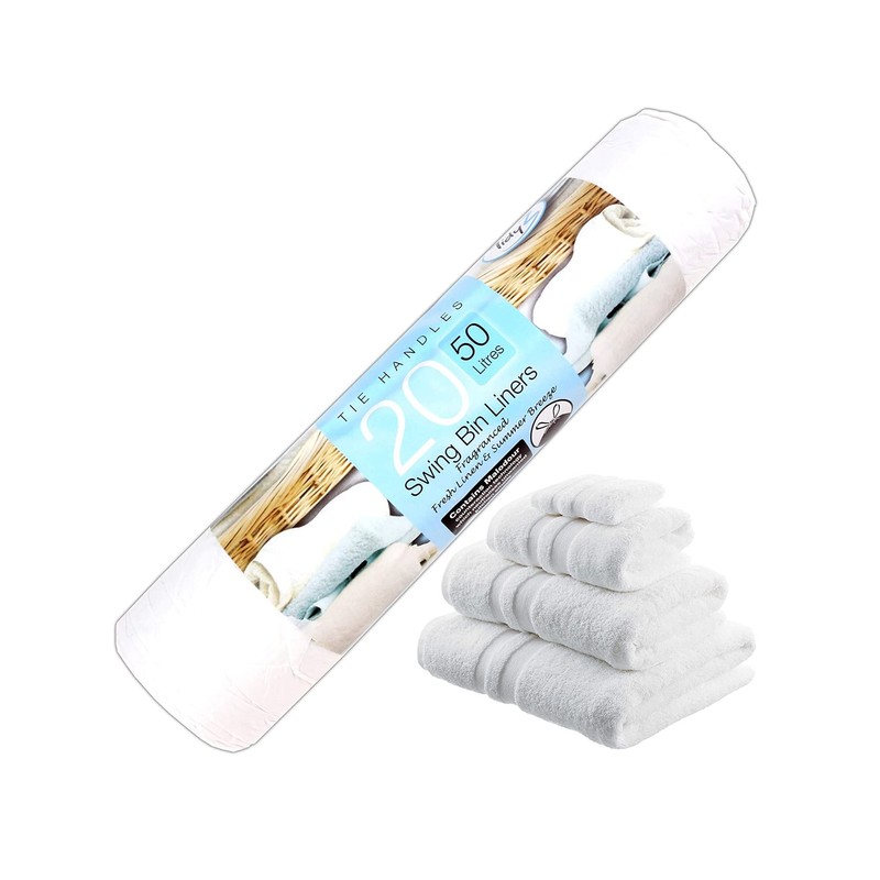 White Hinge 40x Fragranced Swing Bin Bag Liners (95cm x