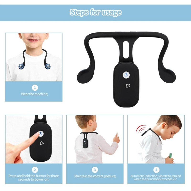 shenruifa Posture Corrector Hanging Neck Posture Trainer USB Rechargeable Silicone