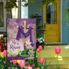 He is Risen Spring Easter Small Garden Flag Vertical Double